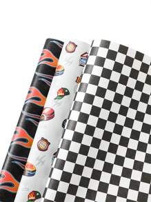 3/6Pcs Race Car Theme Gift Wrapping Paper, Racing Party Wrapping Paper, 70*50cm Packaging Paper, Waterproof Wrapping Paper, Racing Event Decoration Supplies, Flower Bouquet Supplies, Racing Birthday Party Decor, Baby Shower Supplies, 1st Birthday Party Decor, Wedding Decor, Bridal Shower Favors, Gender Reveal Party Supplies, Daily Party Supplies, Gift Wrapping Supplies, Racing Driver Fans Meeting Favors, Perfect Gifts For Racing Lover