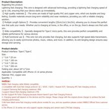 NNBILI 1/3 件通用 120W 10A 快速充电器 PD 双 Type C 快速充电线数据线兼容 15 Pro 16 Pro Max 兼容三星兼容华为（注意：兼容型号的充电速度请参考详细图片最后文字） Nan 快速充电