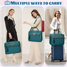 NEWHEY 17.3 Inch Laptop Bag, Women's Briefcase, Waterproof Laptop Shoulder Bag, Large Capacity Laptop Bag, Suitable For Work, Business, Office, Travel And College - Dark Green - View 8