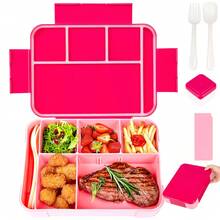 Adorable Pattern Kids Lunch Box Portable Divided Microwave Oven Bento Box Leakproof Food Container For Back To School Kitchen