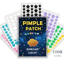 1440 Piezas de parches en forma de estrella y corazón para granos, pegatinas faciales y corporales - Sin fragancia, sin parabenos, para adultos de ambos sexos, compatibles con todo tipo de piel, sin fragancia, sin componentes incluidos