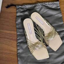 Sandalias de verano para mujer con tacón alto y tiras cruzadas y cabeza cuadrada francesa, estilo stiletto con temperamento y punta abierta, sandalias romanas para mujer, ropa de exterior