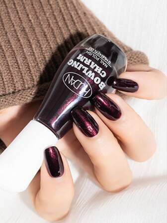 2025 新款 12ml 黑紫色指甲油 - 适合春夏季，免烘烤，快干，可剥落 - 适合女士和女孩