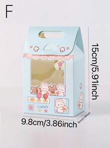 3/6/12pcs Cute Cartoon Window Gift Bags, Small Cookie Boxes, Colorful Candy Containers, Handheld Party Gift Boxes, Suitable For Birthday, Wedding, Graduation And Various Occasions - Multicolor - View 21