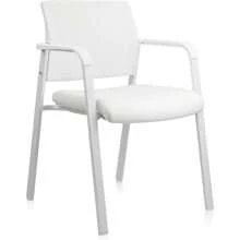 Stackable Arm Chairs With Mesh Back And Fabric Seat Offering Ergonomic Lumbar Support, Suitable For Office, School, Church, Guest And Reception Spaces In Black