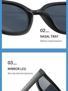 10pcs Square Fashion Decorative Glasses For Teens - Black - View 6