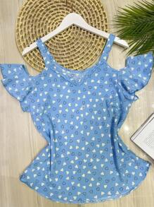 Duna Fabric Blouse, Beautiful Fashion - 淺藍色 - 查看 1