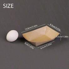 Yocity 30/50pcs Kraft Paper Food Trays Heavy-Duty Paper Food Boat Disposable Serving Basket Tray For French Fries Nachos Snack Hot Dog Taco BBQ Popcorn Party Picnic Wedding Party Brown