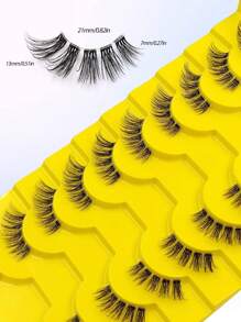 Asiteo 10 Pairs Natural Look False Eyelashes, Soft & Delicate Faux Mink Lashes, Elongate Eye Corners, Reusable, Create Charming Makeup Look - Lông mi  mắt mèo - Xem 5