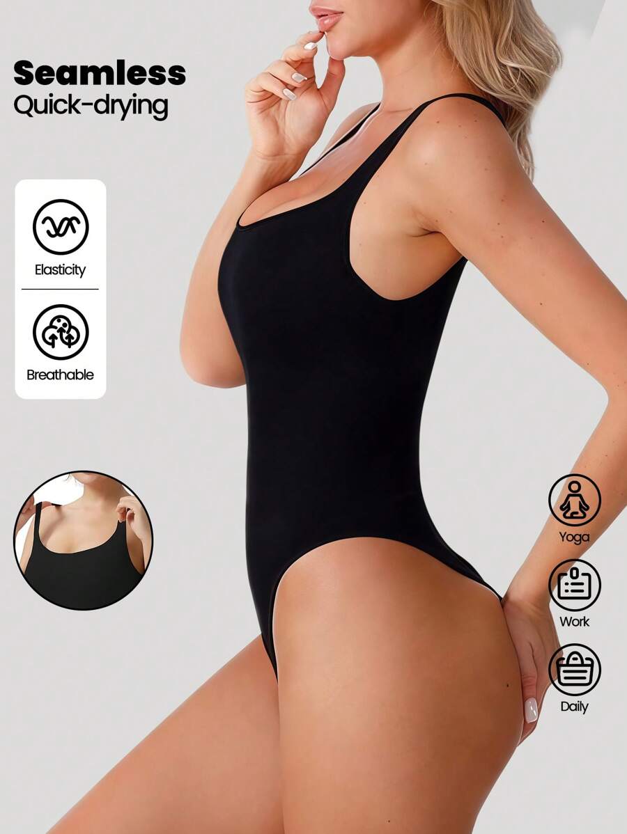 Relety Tight And Seamless Shapewear, Simple And Soft Control Abdominal Shapewear - Black - View 1