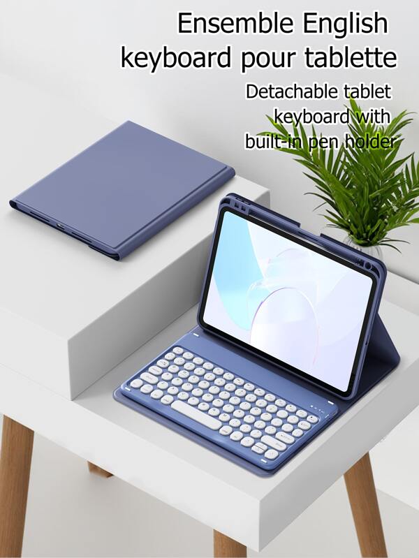Ayotu Tragbare Schutzhülle mit Mehrsprachiger Tastatur, unterstützt mehrere Sprachen (Englisch/Arabisch/Französisch/Deutsch/Thai/Italienisch/Spanisch), kompatibel mit iPad der 10. Generation/10.2/10.9 Zoll, S6 Lite 10.4 Zoll, stoßfeste und abriebfeste Lederhülle mit abnehmbarer Tastatur, ideal für Zuhause, Reisen und Büro