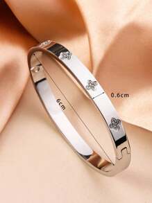 1 pieza Brazalete abierto de acero inoxidable enchapado en oro de 18k con circonita cúbica colorida y resistente al agua, joyería de moda para mujeres