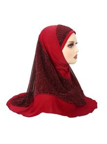 1pc Women's All Season Solid Color Lace Hollow Out Double Layer Oversized Hat, Multi-Color Fashionable Beanie - A - View 27