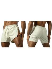 Mens Quick Dry Athletic Shorts Low Waist Side Split Workout Shorts Breathable Training Shorts - Màu vàng - Xem 10