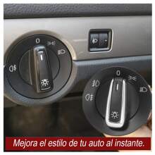 Vmingo Euroswitch Perilla Interruptor Luces VW Jetta Mk6 (2010 a 2014) Golf/GTI MK4 (1998-2007) Jetta Mk4 (1999-2004) Passat B5 B5.5 (1997-2005) Beetle (1999-2010) Sharan (2001-2010) Polo 6R (2009-2014), VENTO todos los años, Derby, Clásico (2012 a 2015) Vmingo Mexico - Negro - Ver 5