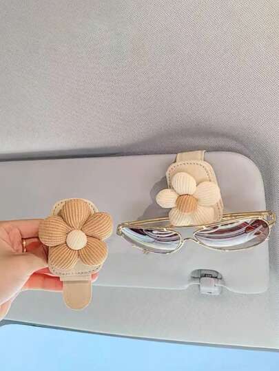 Flower Car Glasses Clip Glasses Holder Visor Sunglasses Clip Multifunctional Card Clip Storage Clip For Car
