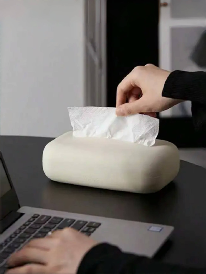 Conjunto de 1 caixa de lenços de silicone elegante - à prova d'água, reutilizável, dispensador de papel toalha para cozinha e banheiro, decoração para casa e banheiro, organizador de banheiro, decoração de outono, volta às aulas