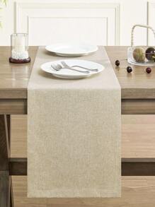 1pc Waterproof & Durable Linen-Look Dining Table Runner, Thick Coarse Linen Farmhouse Boho Style Resistant To Tearing, Suitable For Restaurant Decor, Kitchen, Party, Wedding, Picnic, Outdoor Gathering And Yard Setting