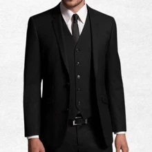 Modern Men's Tailoring – Slim Suit With Vest And Premium Fit - 黑色 - 查看 1