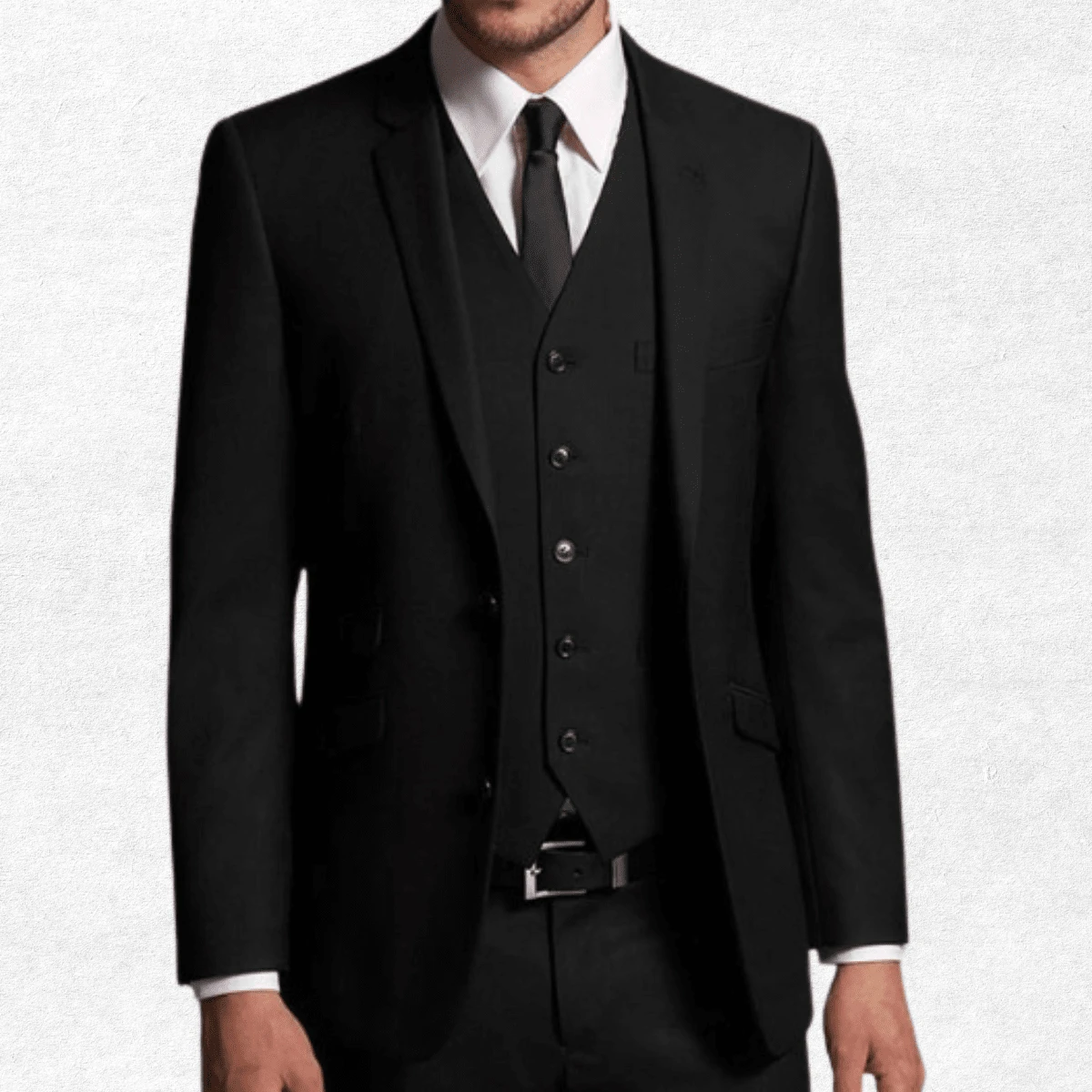 Modern Men's Tailoring – Slim Suit With Vest And Premium Fit - 黑色 - 查看 1