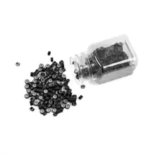 Hair Extensions Kit 500 Pcs Black Micro Ring Beads 1 Hair Extension Plier 2 Hook Needle Pulling Loop 4 Plastic Alligator Hair Clips 1 Comb And 1 Bags Mini Rubber Hair Elastic