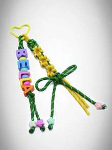 1个个性化编织名字钥匙扣，可定制字母/数字珠子，春季礼物，花蝶图案，送给爱人，色彩缤纷，可爱，萌趣，趣味十足，卡哇伊风，千禧年复古风，时尚百搭，男女皆宜，休闲百搭，可定制，个性化，独一无二，送给他的理想礼物，送给她的理想礼物，送给男友，送给女友，送给家人，送给朋友，适合周年纪念日、情人节、母亲节、生日、父亲节、毕业典礼、婚礼、乔迁之喜、学习用品、返校季、学校礼物、办公室、学校、教室、教师礼物、大学、同事、宿舍、送给老师、男孩女孩、青少年、初中生、高中生、大学生学生、大学生、大一新生、大二学生、低年级学生 - 亞克力編織鑰匙扣 - 查看 12