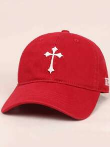 1pc Men's Baseball Cap, New Cross & CATG Letter 3D Embroidery Colorblock Design, Casual Fashion Versatile Curved Brim Sun Hat For Outdoor Sports, Riding, Vacation, Suitable For Daily Wear
