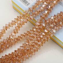 95pcs 6mm Crystal Glass Middle Hole Saucer Beads, Electroplated Colorful DIY Accessories For Shoes, Clothing, Hats, Phone Chains, Jewelry Making