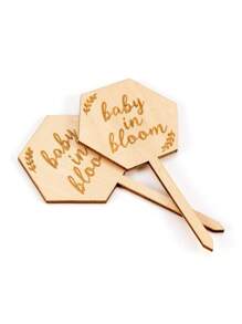 10 buc. Etichete botanice Baby In Bloom Cadouri pentru baby shower, cadouri cu etichetă pentru țeapă botanică hexagonală Marker pentru suculente cu țăruș de grădină, pentru ziua mamei, pentru Crăciun pentru Ziua Recunoștinței. - Culoarea lemnului - Vizualizare 7