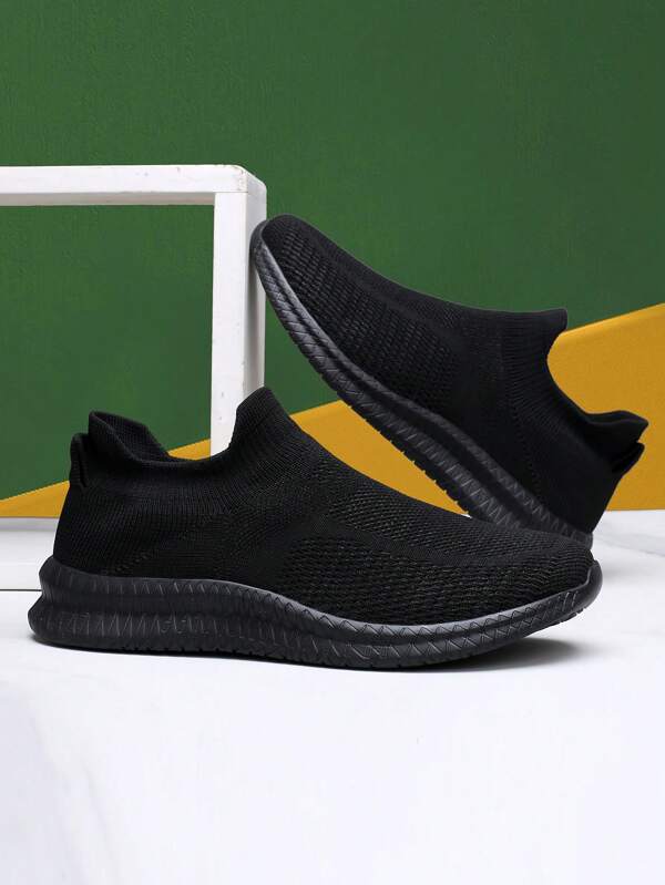 Zapatillas deportivas informales con cordones para hombres de talla grande, de unicolor, con malla transpirable y parches, para todo el año