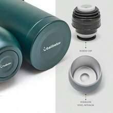 BALIBETOV Set Yerba Mate Completo - Calabaza Mate Moderna, Termo, Bombilla y Cepillo de Limpieza Incluido - Todo Acero Inoxidable 304 18/8 (Negro) - Verde - Ver 5