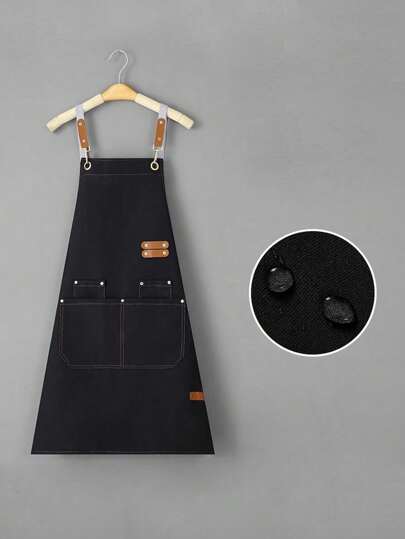 New Waterproof Anti-Oil Apron For Home Kitchen Cooking, Fashionable Waist Bib Style For Men & Women, Durable For Coffee Shop Restaurant Work Wear