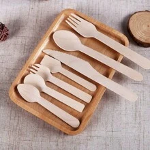 10/50/100 linguri din lemn pentru tacâmuri-5,51 inchi lungime, linguri de unică folosință din lemn-, ustensile din lemn natural Ustensile din lemn compostabile, alternativa ustensile din bambus pentru petreceri, camping, nunți și cină evenimente