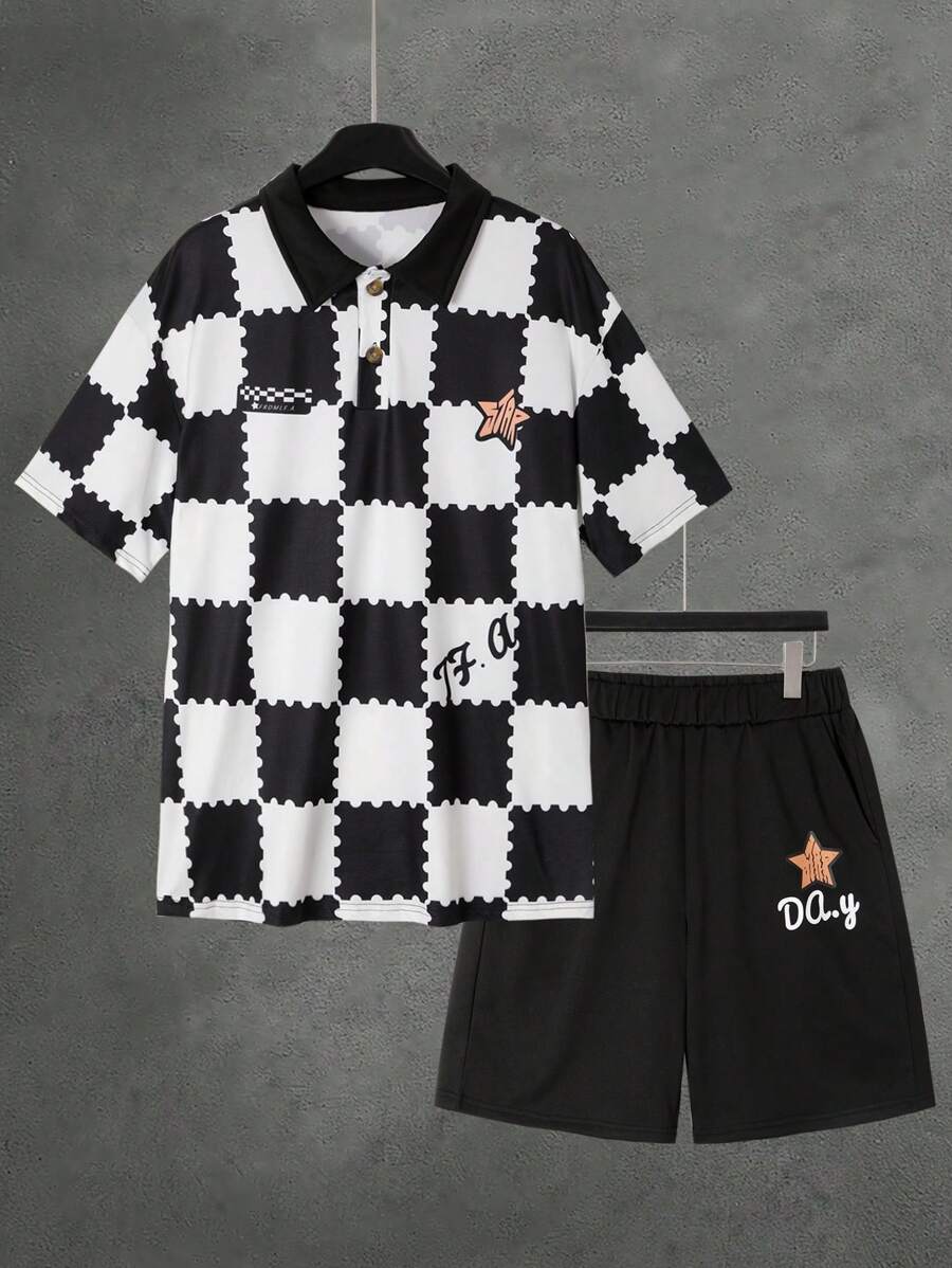 Men's 2pcs Sportswear Set Casual T-Shirt And Shorts Suit, Breathable Comfortable Summer Outfit For Young Student