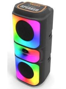 BOCINA BLUETOOTH CON RADIO 5 MODOS DE LUZ - Negro - Ver 1