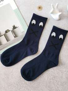 10 双趣味中筒袜，男女通用卡通高腰长袜，适合春秋季