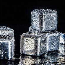 316L 不锈钢冰块，可重复使用的金属冰球机，适用于家庭、啤酒和饮料冷却器 - 銀色 - 查看 10