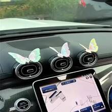 1 件可爱动感蝴蝶仪表盘装饰，治愈系汽车内饰装饰 - 彩色 - 查看 1