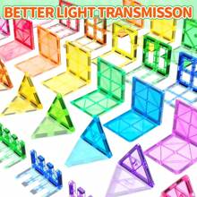 磁，3D钻石磁性积木，适合3-6岁儿童，STEM幼儿园儿童感官教育玩具礼物，男孩女孩皆宜（32/66/96片-迷你尺寸） - 彩色 - 查看 9