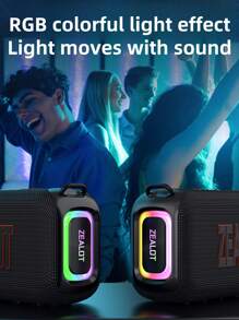 Micrófono inalámbrico Bluetooth portátil ZEALOT S85M de 50W de alta potencia, con luces de color RGB, batería incorporada de 8000mAh, compatible con tarjeta TF/USB/AUX, compatible con conexión a teléfono/tableta/computadora/TV, adecuado para campamento al aire libre, fiestas, parlante de karaoke para el hogar - Unitalla - Ver 11