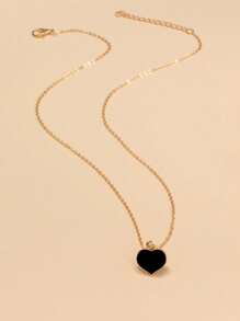 1pc Women's Elegant Minimalist Heart Pendant Necklace, Suitable For Daily Wear, A Great Birthday, Anniversary Gift For Girlfriend, Wife