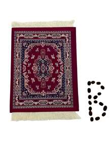 KTshxap 1 件咖啡垫、咖啡垫、咖啡杯垫、饮料杯垫、咖啡杯垫、桌垫、鼠标垫、防滑耐热垫、碗碟干燥垫、流苏地毯杯垫、桌面杯垫、咖啡师配件、学校用品、节日礼物 - 彩色 - 查看 14