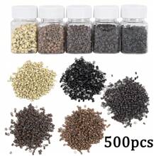 500pcs Hair Extensions Micro Rings Links Beads, 5mm Silicone Lined Beads For Human Hair Extensions Tool-Multi-Colored - Multicolor - View 3