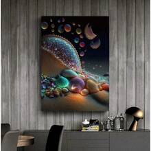1pc Landscape Sky Blue Beach Shell Modern Posters Canvas Painting Beautiful Wall Arts Living Room Home Decor No Frame - Multicolor - View 6