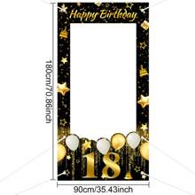 1pc Black Gold 18th 30th 40th 50th 60th Birthday Theme Photo Frame, Black Gold 18th 30th 40th 50th 60th Happy Birthday Style Party Photo Props, Party Photo Booth For Birthday Party Home Room Wall Decoration, Birthday Party Ornaments, Birthday Gifts Party Favor, Birthday Decoration Birthday Backdrop, Birthday Banner ﻿