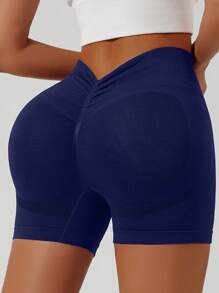 4pcs High Waisted Biker Shorts For Women, Tummy Control Fitness Athletic Workout Running Yoga Gym Shorts - 彩色 - 查看 4