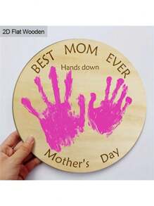 DIY Mother's Day Father's Day Gift - Bohemian Style Wooden Handprint Art With Base, Graduation Season Thank You Gifts For Best Mom And Dad, Unique Home Decor Plaque, Perfect For Room Decor, Personalized Party Favors, Birthday