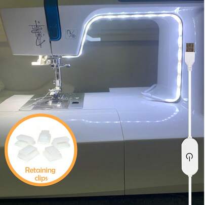 1 PIEZA Barra de luz LED para máquina de coser alimentada por USB de 1,08 pies, interruptor táctil, regulación de brillo táctil, autoadhesiva, luz cálida/blanca, perfecta para decoración del hogar, manualidades y iluminación de máquinas de coser