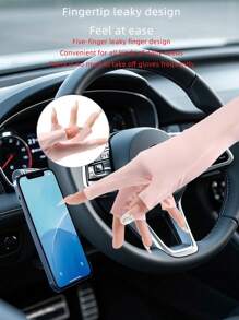 1 Set Ice Silk Fingerless Gloves, Anti-UV, Touchscreen, Thin, Open Five Fingers Design, Suitable For Driving, Office, Manicure, Quick Drying