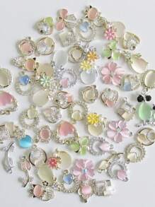 9/18 peças Pingente de pedra olho de gato, pingente colorido em forma de lágrima de liga de zinco, decoração elegante e fofa, acessório ideal para colar, pulseira, chaveiro, fabricação de joias